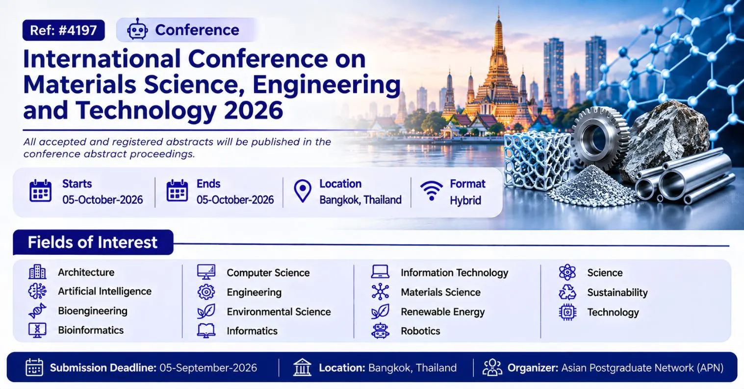 International Conference on Materials Science, Engineering and Technology 2026
